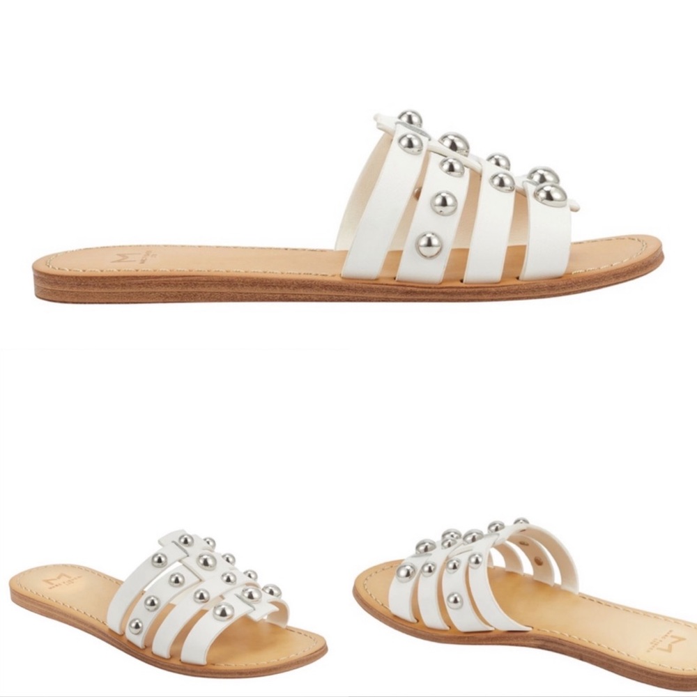 Marc Fisher Sandals PAVA White Leather Sz 7.5